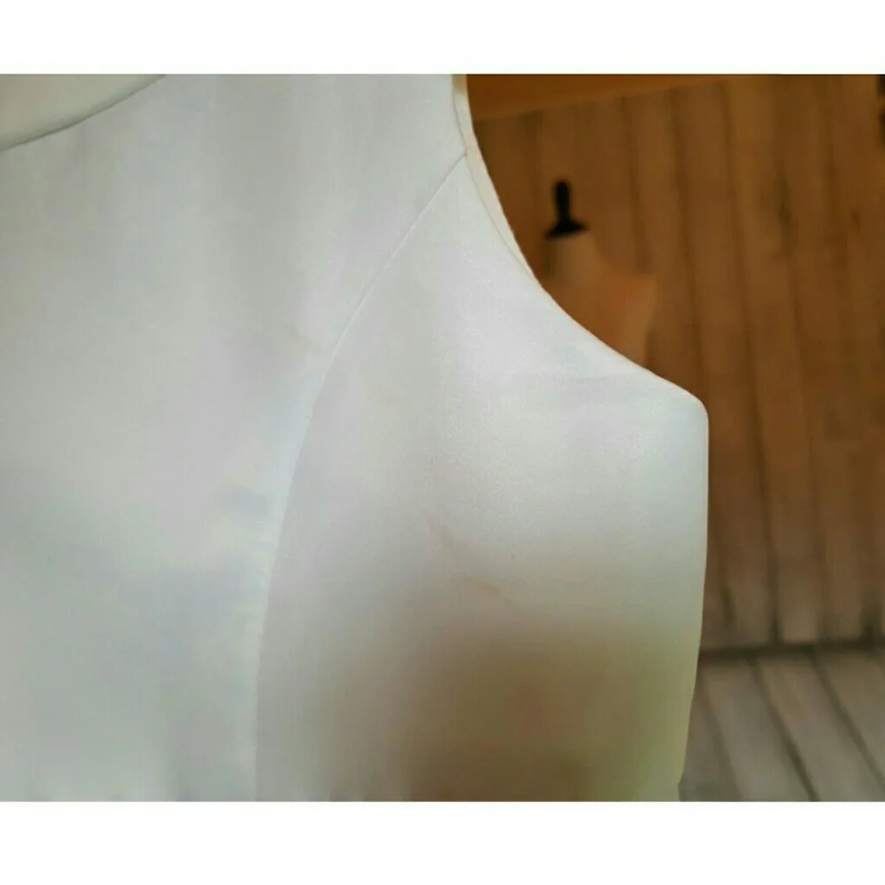 DAVID'S BRIDAL Flower Girl Dress Size 6 White Wedding - Picture 4 of 8